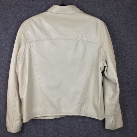 Vericci Cream Leather Jacket - Picture 2 of 11